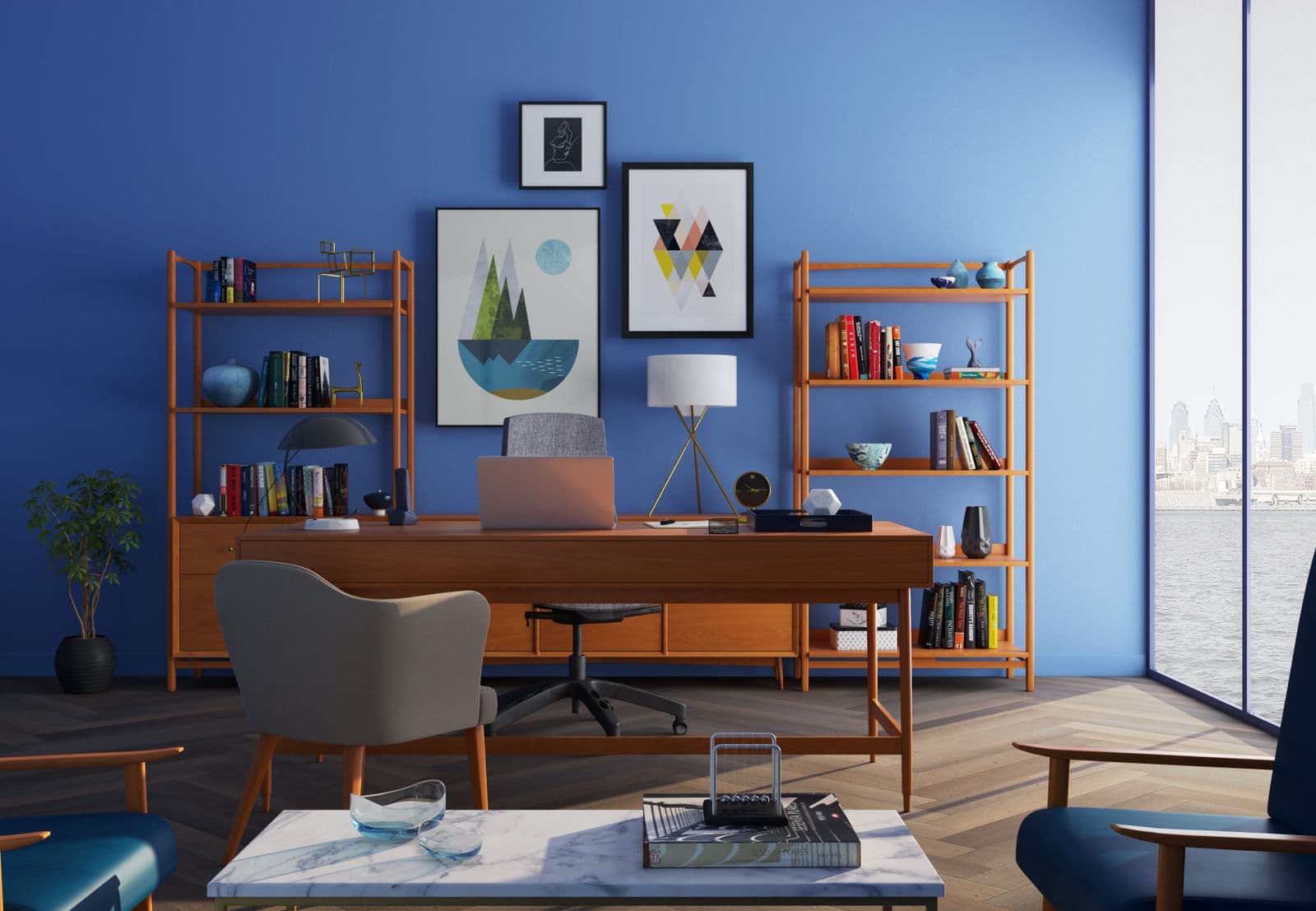 Modern home office interior.